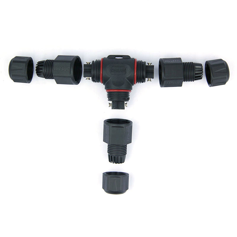 Waterproof 20A 450V IP68 PA66 V2 Flame Retardant Cable Connector 4pin Locking Screw Connection Terminal Blocks